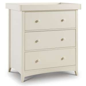 Amandes Kids Wooden Changing Station In Stone White Lacquer