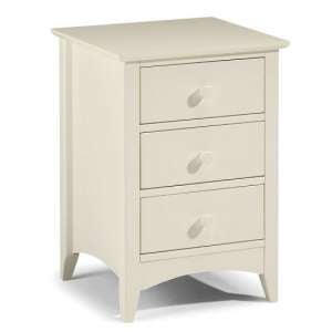 Amani Bedside Cabinet In Stone White With 3 Drawers