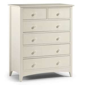 Caelia Chest of Drawers In Stone White With 6 Drawers