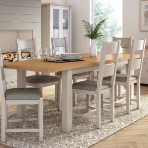 Amberly Extending 2400mm Wooden Dining Table In Grey
