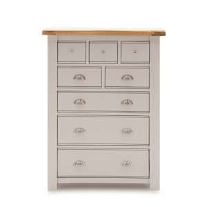 Amberly Tall Wooden Chest Of Drawers In Grey With 8 Drawers