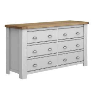 Amberly Wooden Chest Of Drawers In Grey With 6 Drawers