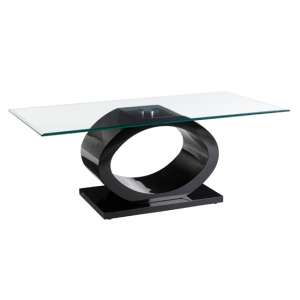 Amelia Glass Coffee Table With Black High Gloss Wooden Base