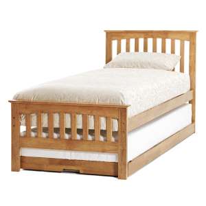 Amelia Hevea Wooden Single Bed And Guest Bed In Honey Oak