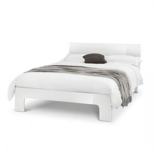Arden Contemporary King Size Bed In White High Gloss