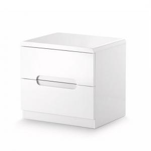 Arden Modern Bedside Cabinet In White High Gloss
