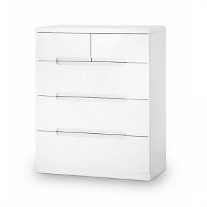 Arden Modern Chest Of Drawers In White High Gloss