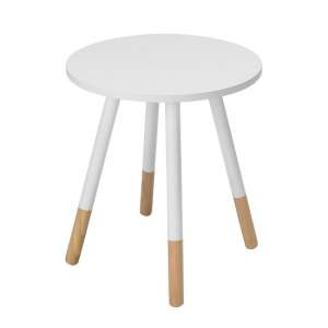 Clacton Wooden Side Table Round In White