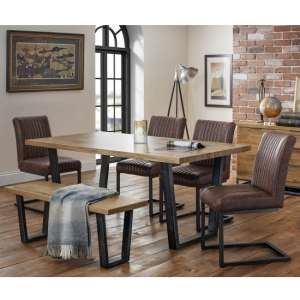 Barras Dining Table In Solid Oak With Bench And 4 Chairs