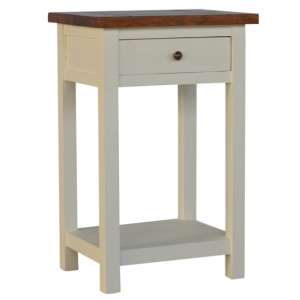 Rookie Wooden Bedside Table In White And Rich Honey
