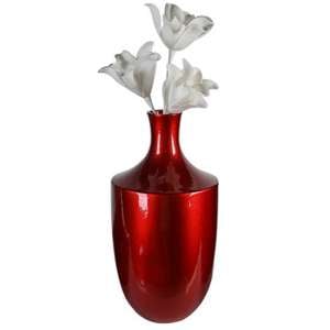 Amprion Ceramic Medium Decorative Vase In Glazed Red