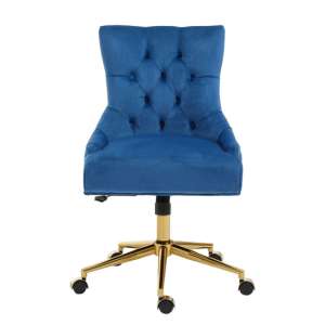 Anatolia Velvet Home And Office Chair In Blue