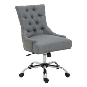 Anatolia Velvet Home And Office Chair With Chrome Base In Grey