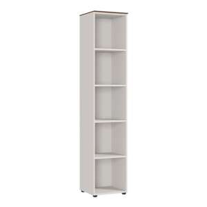 Ancona Narrow Filing Shelving Unit In Cashmere And Walnut