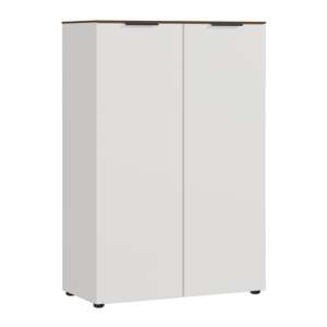 Ancona Wide Filing Cabinet In Cashmere And Walnut