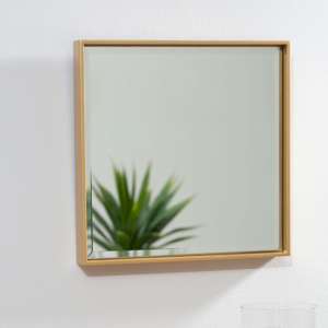 Andstima Small Square Wall Bedroom Mirror In Gold Frame