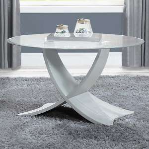 Anfossi Round Clear Glass Coffee Table With Grey Legs