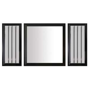 Angel Set Of 3 Designer Wall Mirrors With Black Wooden Frame