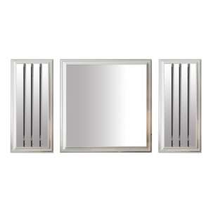 Angel Set Of 3 Designer Wall Mirrors With White Wooden Frame