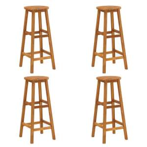 Annalee Set Of 4 Wooden Bar Stools In Brown