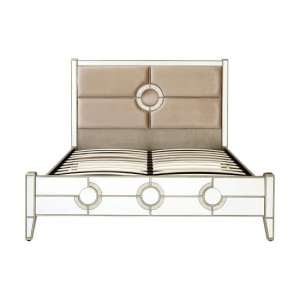 Antibes King Size Bed In Fabric And Mirrored Glass Frame