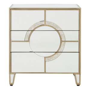 Antibes Mirrored Glass Bedside Cabinet With 3 Drawers