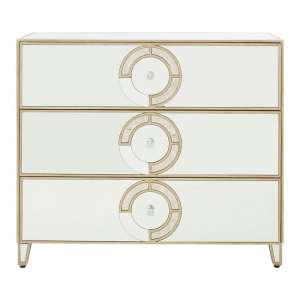 Antibes Mirrored Glass Chest Of Drawers With 3 Drawers