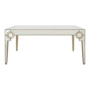 Antibes Mirrored Glass Dining Table Rectangular In Champagne