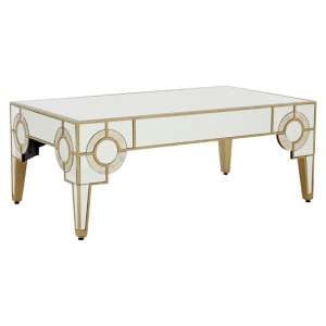 Antibes Mirrored Glass Coffee Table In Antique Silver
