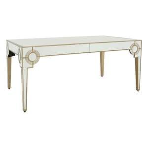 Antibes Mirrored Glass Dining Table In Antique Silver