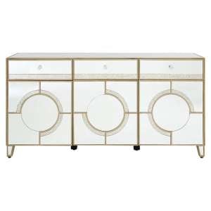 Antibes Mirrored Glass Sideboard With 3 Doors And 3 Drawers