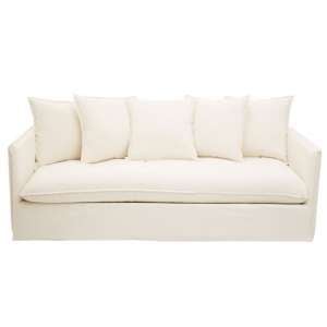 Antipas Upholstered Fabric 3 Seater Sofa In Cream