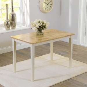 Ankila Rectangular 115cm Wooden Dining Table In Oak And Cream