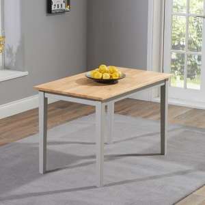 Ankila Rectangular 115cm Wooden Dining Table In Oak And Grey