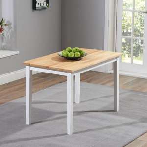 Ankila Rectangular 115cm Wooden Dining Table In Oak And White
