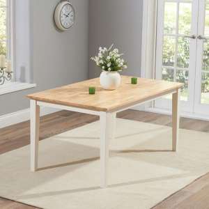 Ankila Rectangular 150cm Wooden Dining Table In Oak And Cream