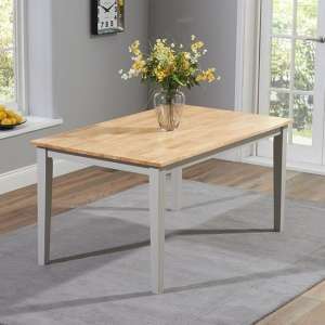 Ankila Rectangular 150cm Wooden Dining Table In Oak And Grey