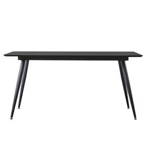 Aptly Rectangular Wooden Dining Table In Black Oak