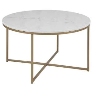 Arcata Round Marble Coffee Table In Guangxi White