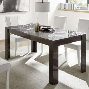 Ardent Contemporary Dining Table Rectangular In Grey High Gloss