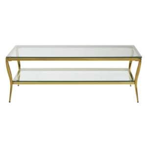 Arezza Glass Coffee Table With Gold Legs     