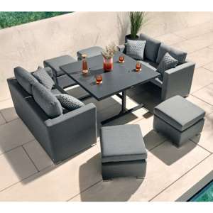 Arica Outdoor Sunbrella Fabric Lounge Cube Set In Grey