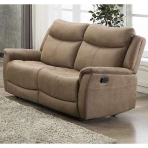 Arizones Fabric 2 Seater Manual Recliner Sofa In Caramel