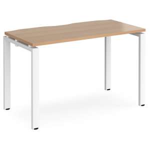 Arkos 1200mm Wooden Computer Desk In Beech With White Legs