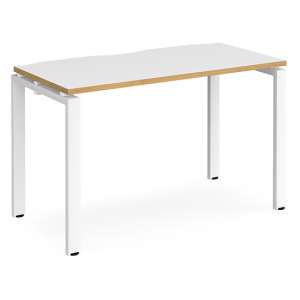 Arkos 1200mm Computer Desk In White And Oak With White Legs
