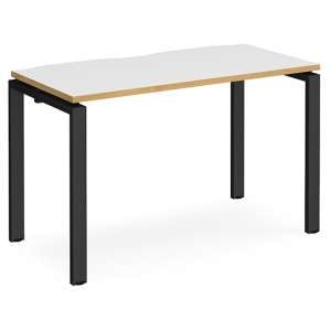 Arkos 1200mm Computer Desk In White And Oak With Black Legs