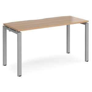 Arkos 1400mm Wooden Computer Desk In Beech With Silver Legs