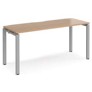 Arkos 1600mm Wooden Computer Desk In Beech With Silver Legs