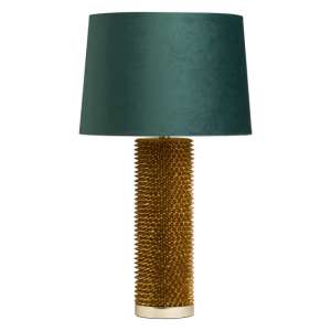 Arminian Acantho Table Lamp In Antique Gold With Green Shade