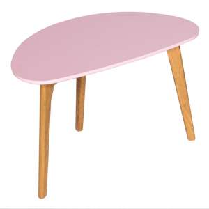 Armscote Wooden Coffee Table In Pink With Solid Oak Legs